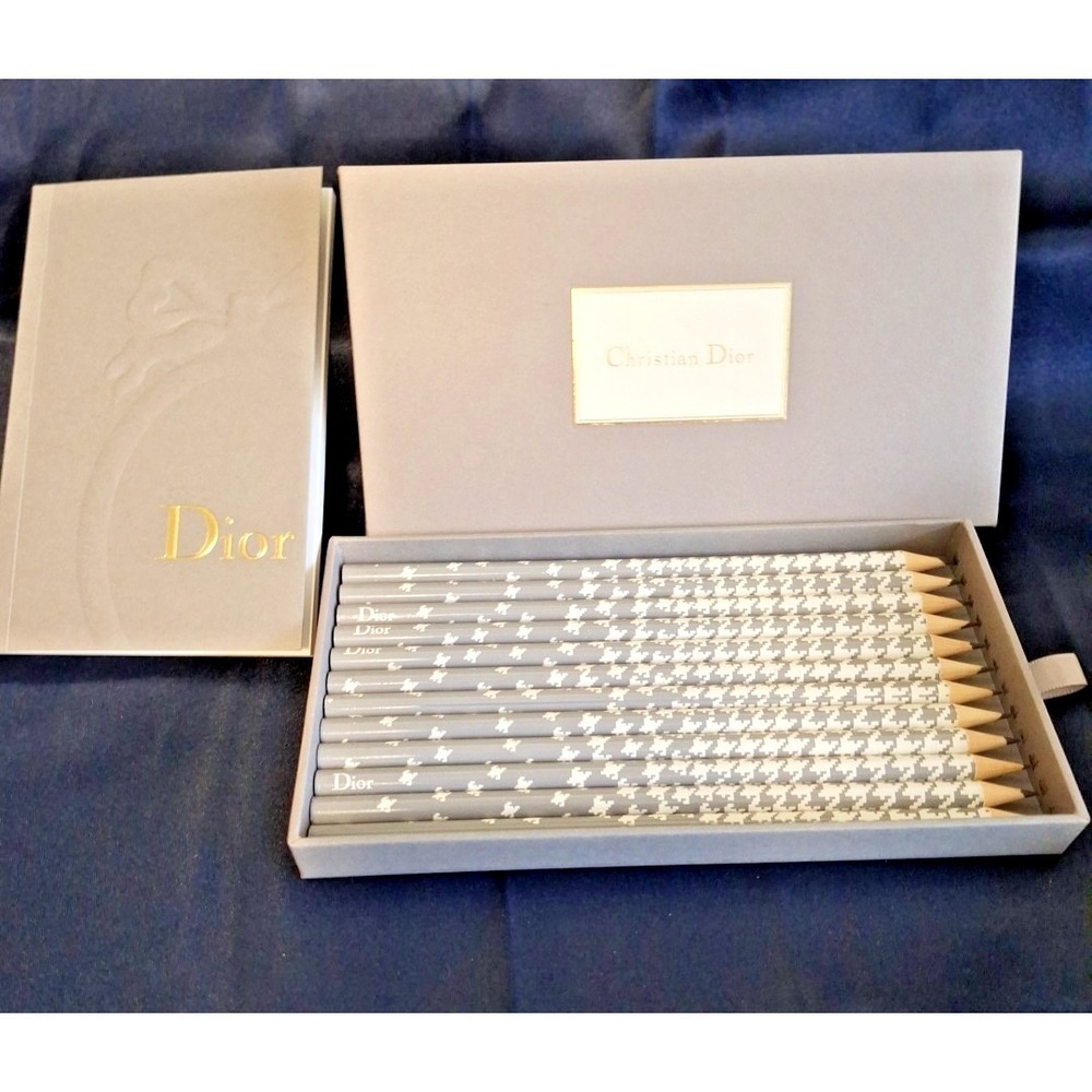 Christian Dior Notebook & Pencils Novelty Gift Set New In Box Pencil Set Luxury